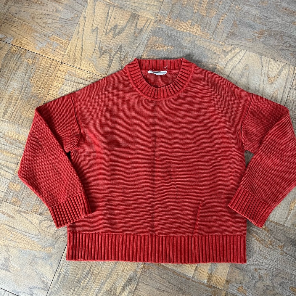 Everlane Burnt Orange Cotton Crewneck Sweater